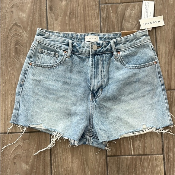 PacSun Pants - PacSun Women's Light Blue Mid Rise Vintage Inspired Denim cutoff Shorts